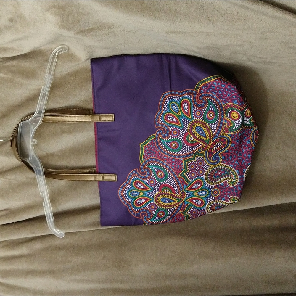 Purple bag with multi color design. New Without Tags